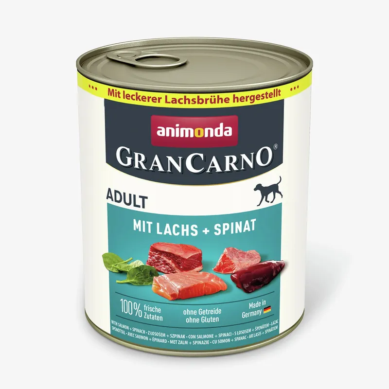 animonda Gran Carno Lachs + Spinat 800 Gramm Hundenassfutter Sale